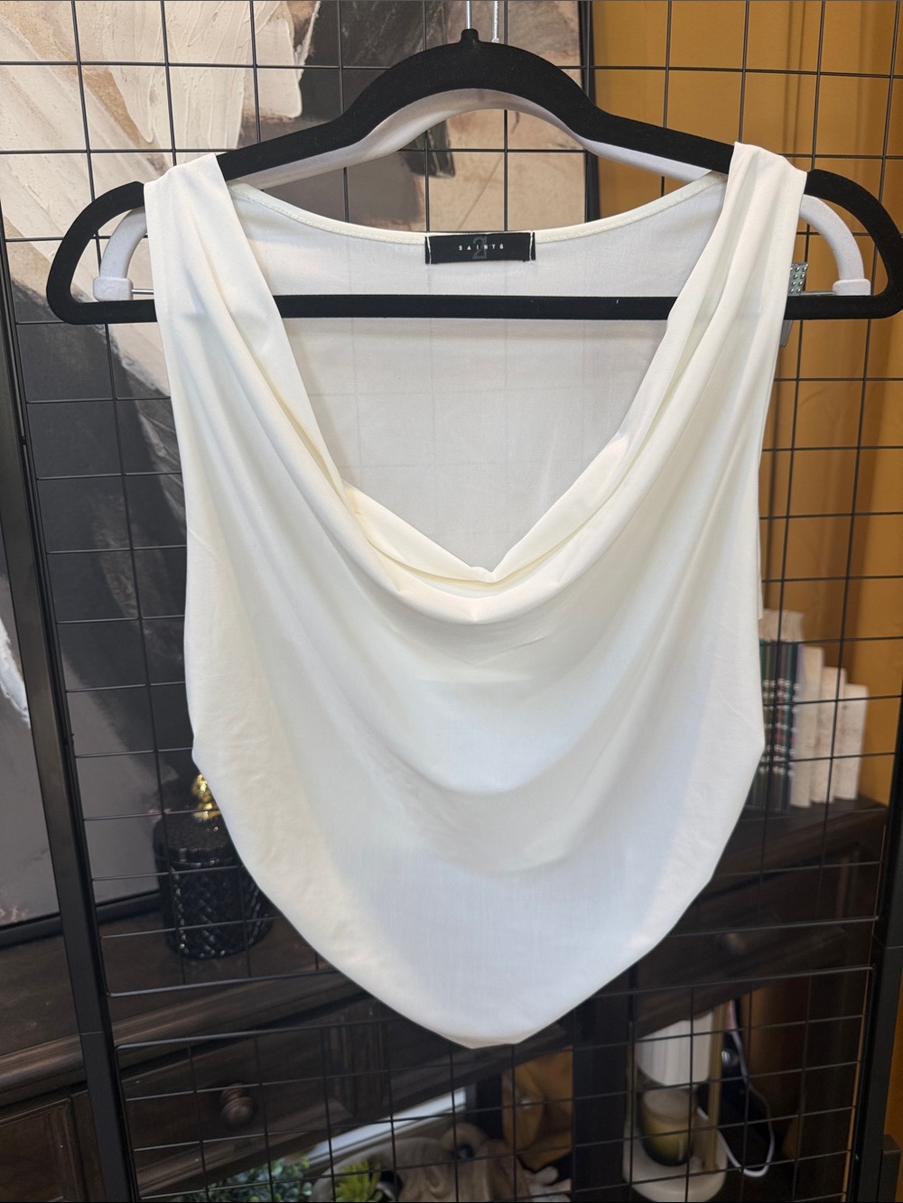 AllSaints Ivory Cowl Neck Sleeveless Camisole